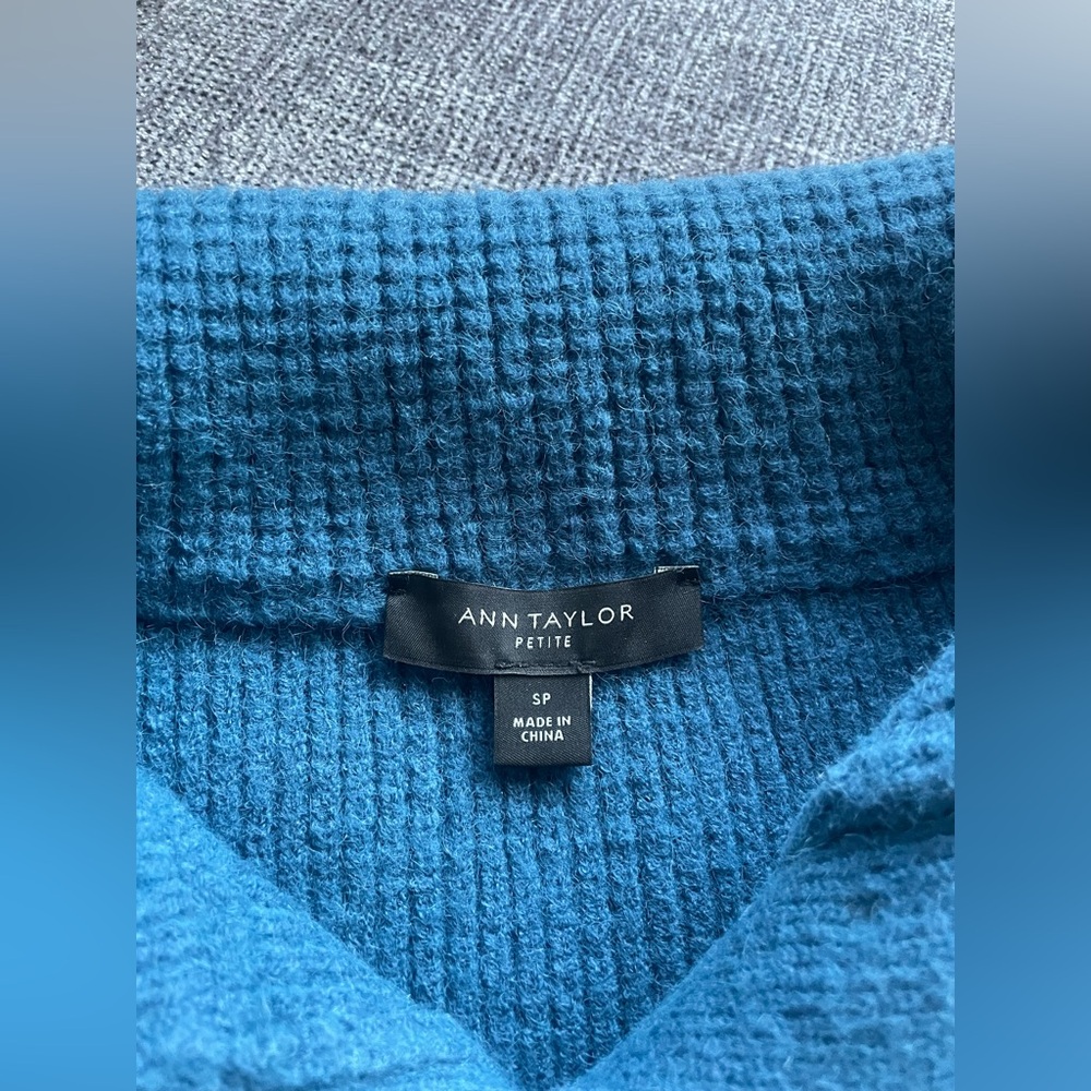 Ann Taylor Waffle Stitch Button Tunic Sweater - Picture 7 of 8